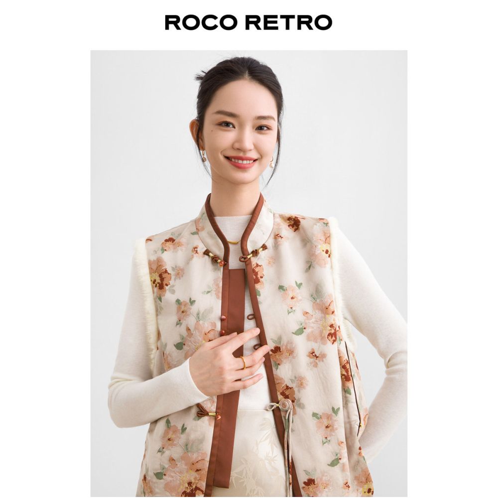 Summer Begonia ROCO New Chinese Style Series Genuine Mink Fur Front Opening Tassel Sleeveless Vest with Cotton Layering image 5