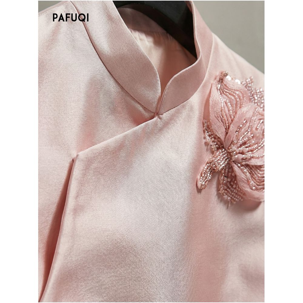Improved New Chinese Style Women s Clothing 2026 Spring New Pink 3D Floral Layered Vest Jacket image 3