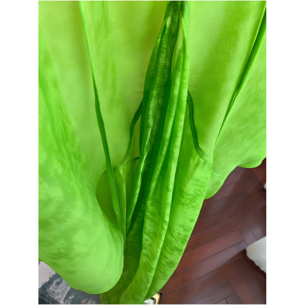 yanyan 丹青 Lazy Style Romantic Green Long Dress New Summer Style Lightweight Sheer Beach Dress image 4