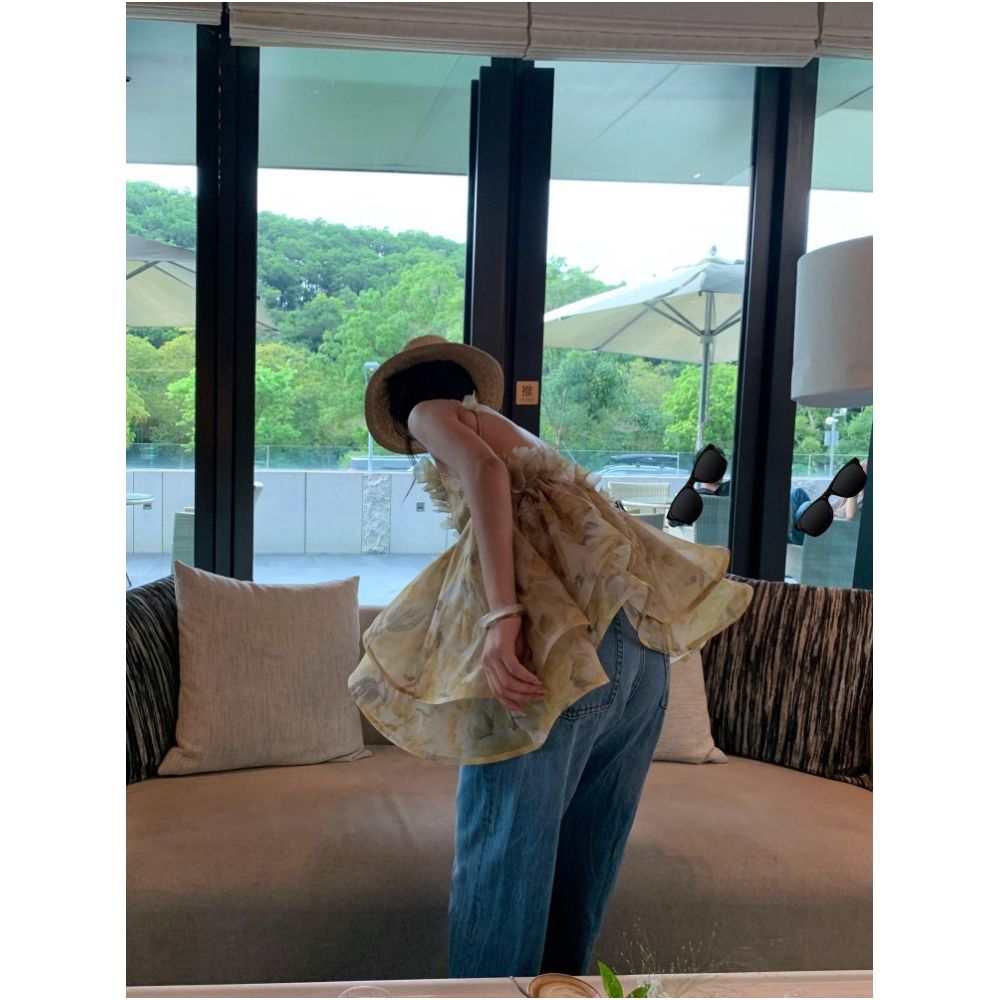 NALYSA Korean style floral camisole top for women summer vacation style youthful and unique super cute travel outfit image 4
