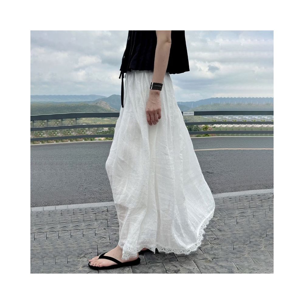 ASAYA6607 – Soft Breeze Linen Skirt 🤍🌿