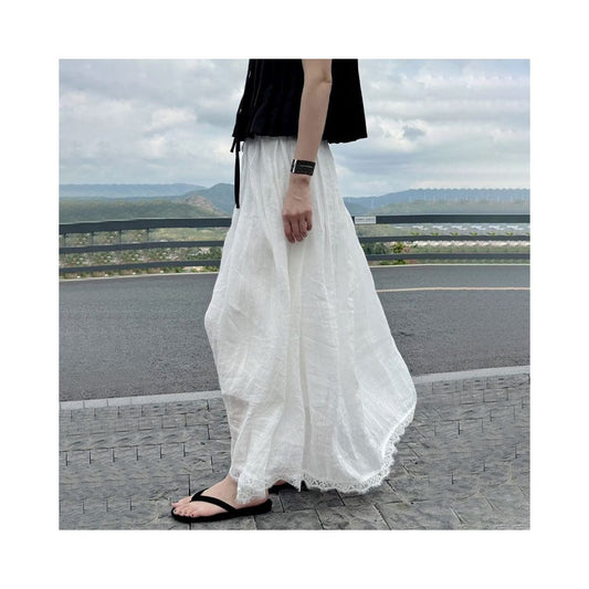 ASAYA6607 – Soft Breeze Linen Skirt 🤍🌿