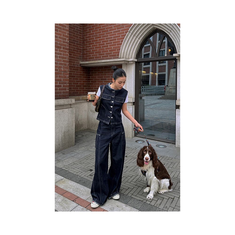ASAYA6611 – Urban Denim Duo Set 🖤👖