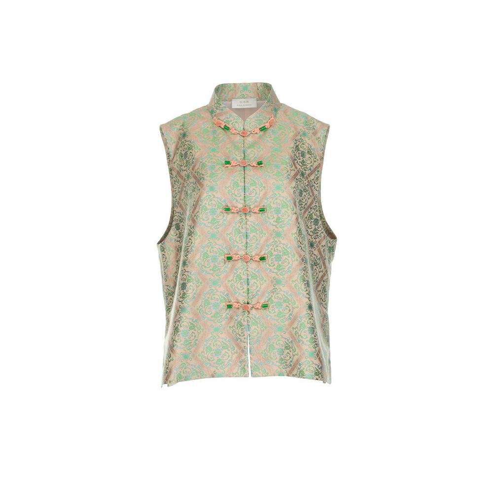 ASAYA6618 – Jade Peony Silk Vest 🌸💚