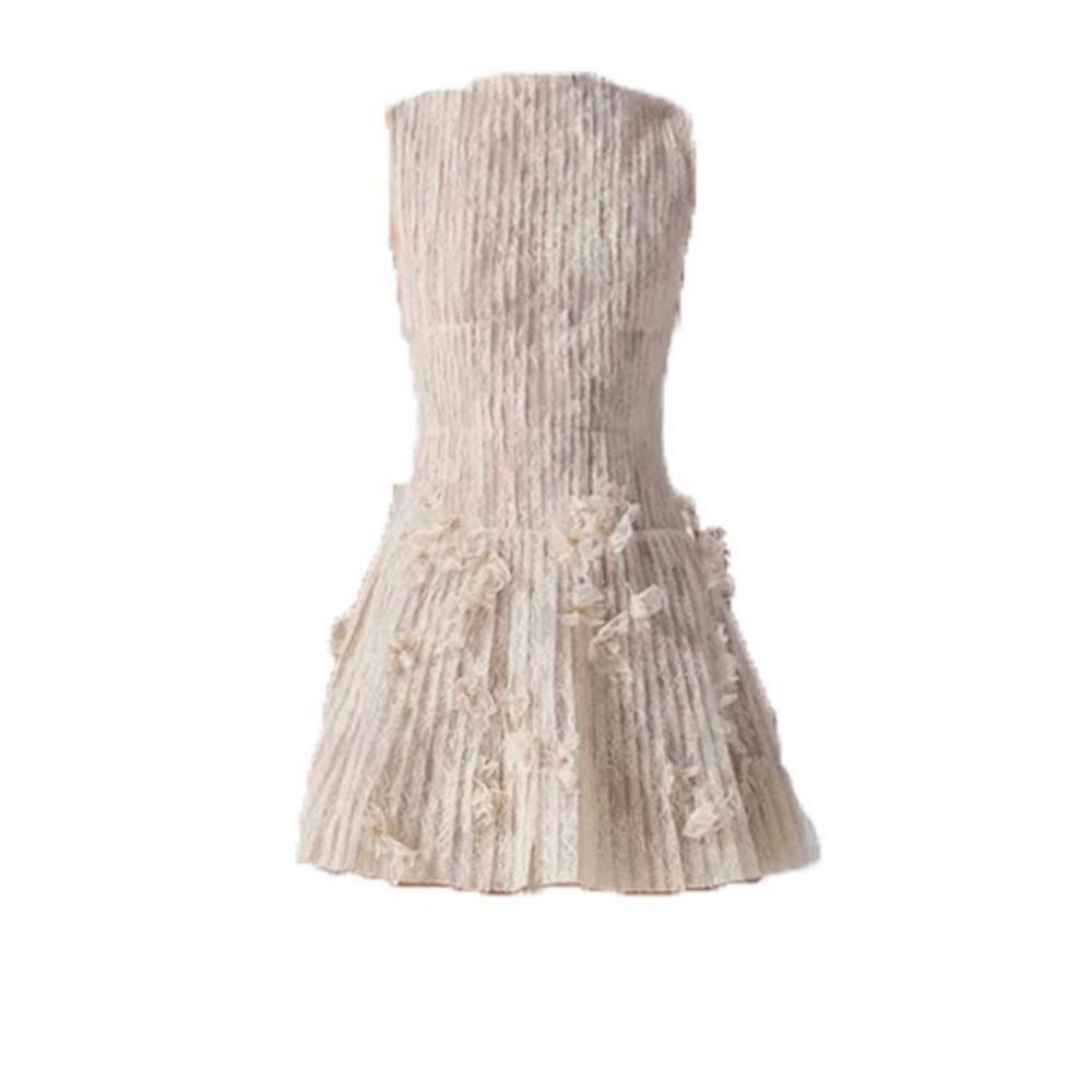 Vietnamese niche 2025 new sleeveless waist cinching heavy duty elegant pleated lace three dimensional butterfly flower short dress image 5
