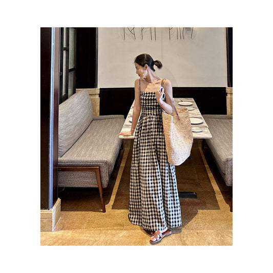ASAYA6633 – Gingham Muse Strapless Maxi Dress 🤍🖤