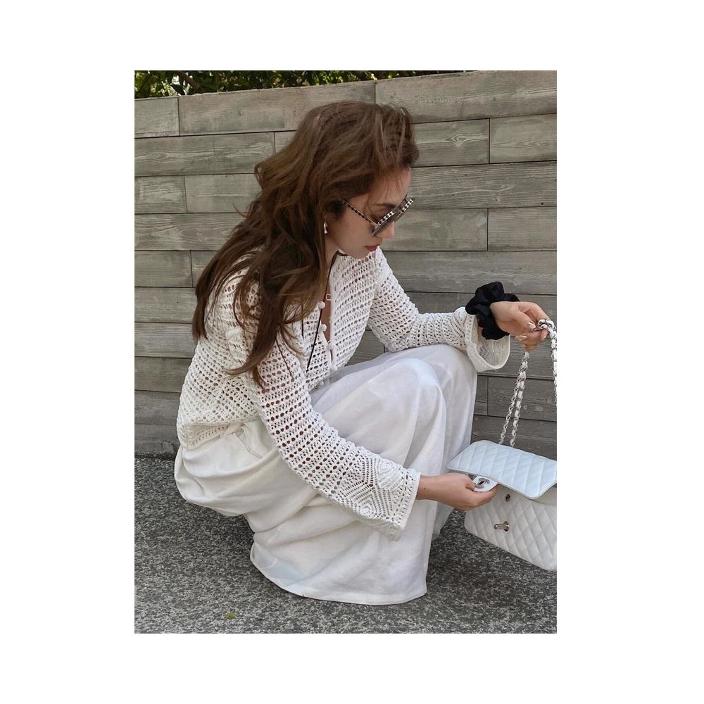 ASAYA6658 – Riviera Crochet Knit Cardigan 🤍🧶