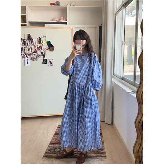 ASAYA6659 – Bluebell Picnic Midi Dress 💙🫐