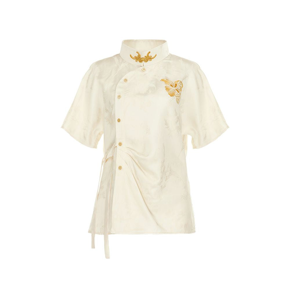 ASAYA6686 – Imperial Bloom Cheongsam Blouse ✨🌼