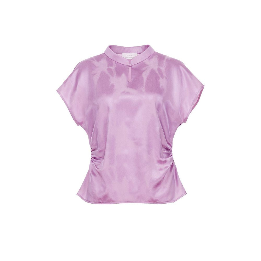ASAYA6687 – Silk Whisper Mandarin Blouse 🌿🪻