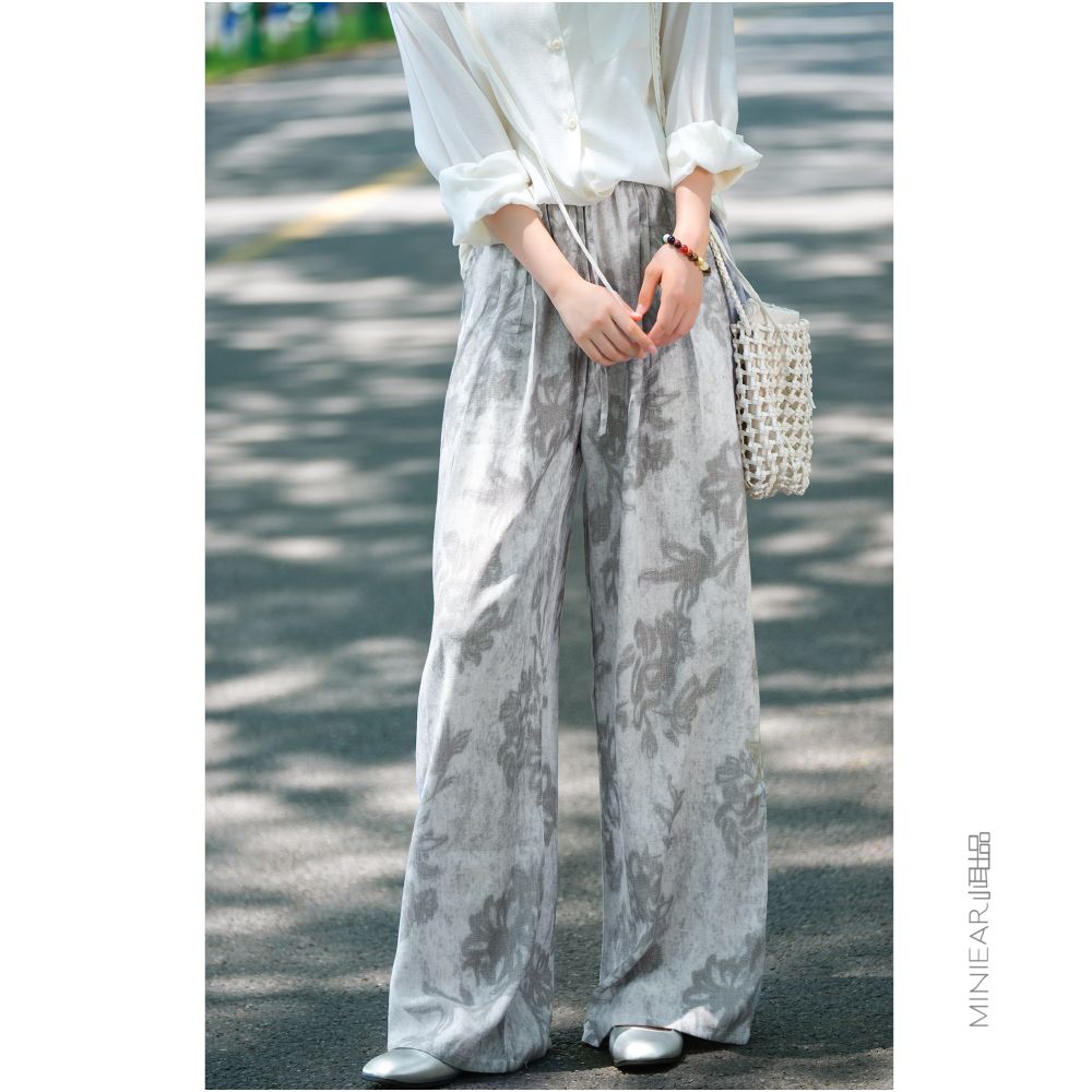 ASAYA6662 – Misty Bloom Relaxed Trousers 🌫️🌿