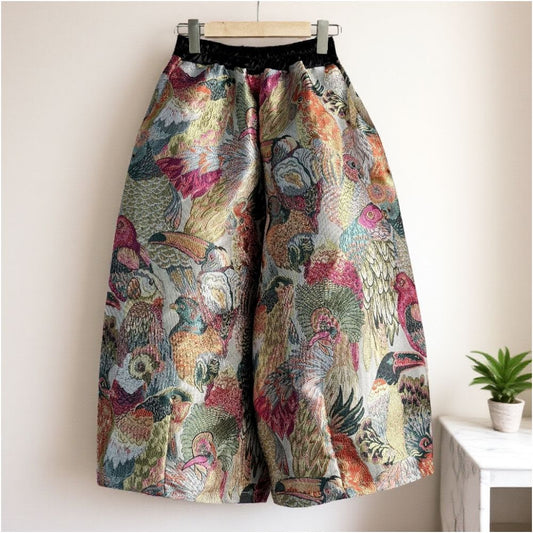 ASAYA6668 – Majestic Aviary Jacquard Pants 🦜✨