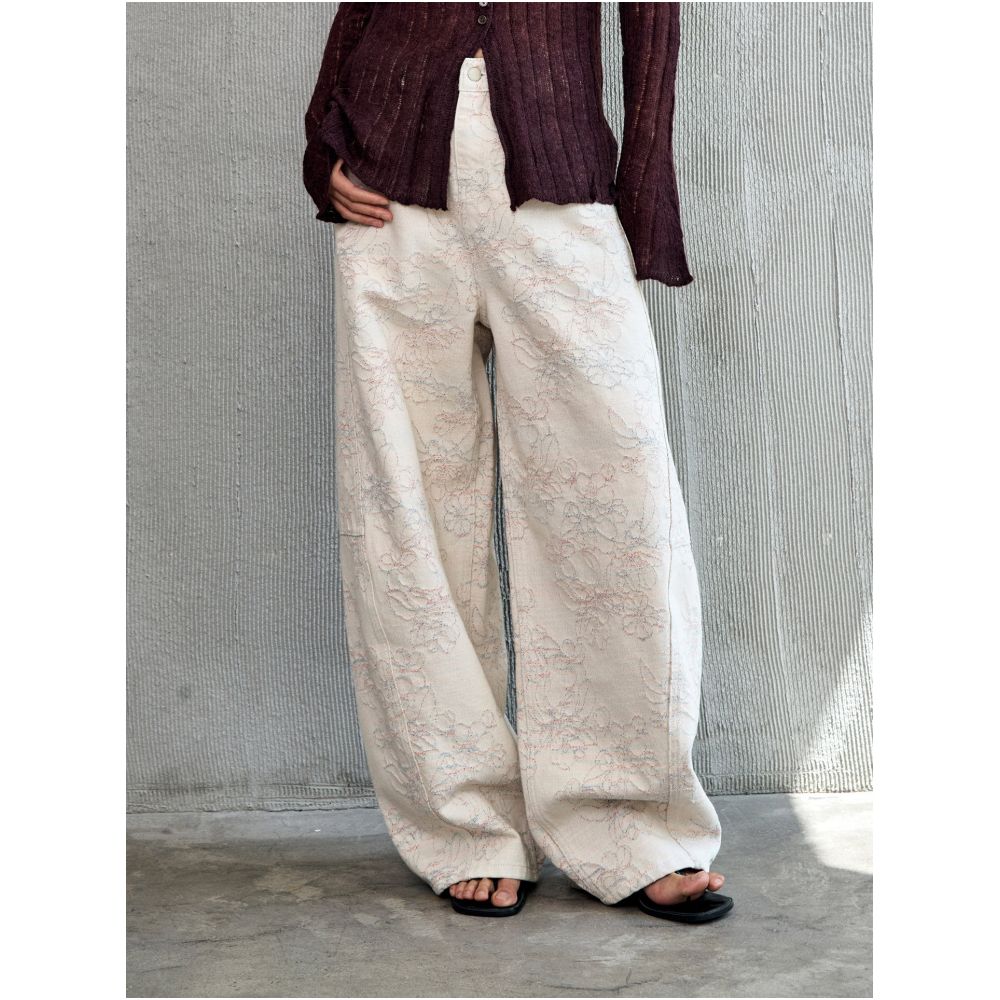 ASAYA6673 – Whisper Bloom Wide-Leg Pants 🌸🤍