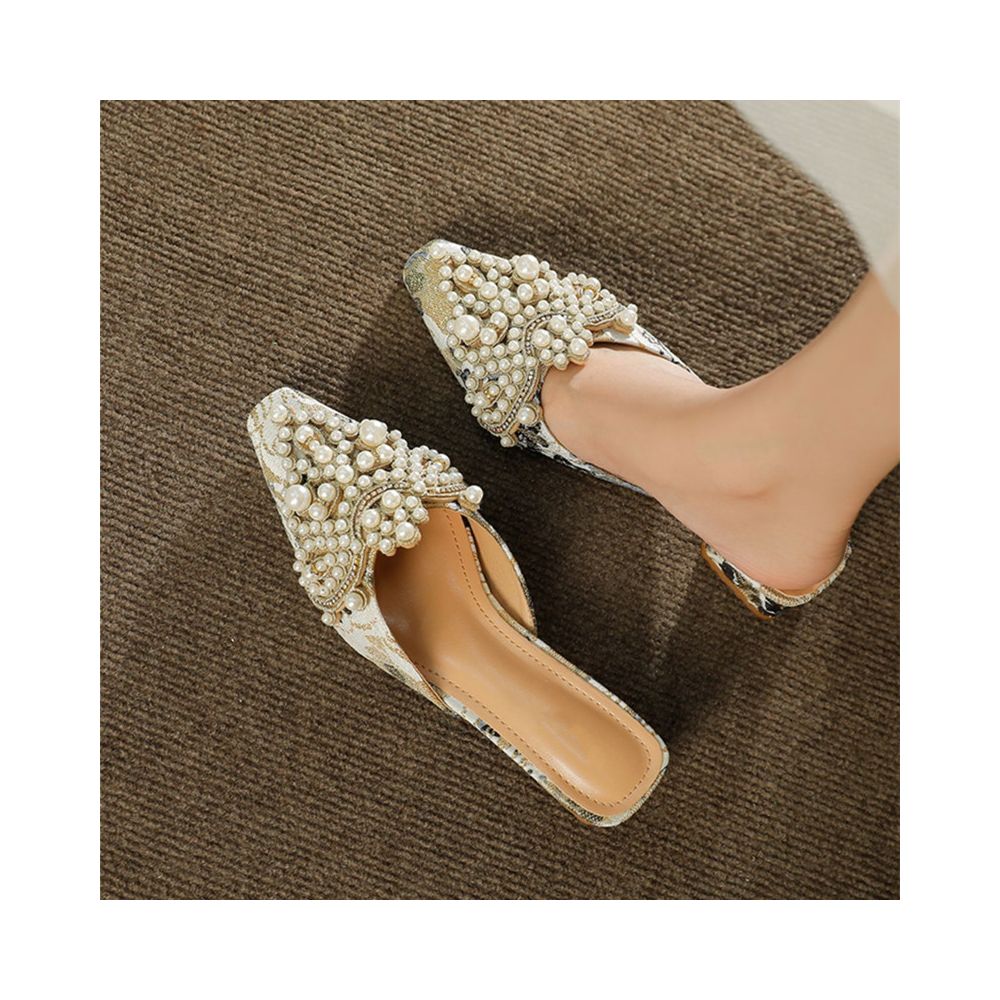 ASAYA6676 – Pearl Dynasty Mule Heels ✨👠