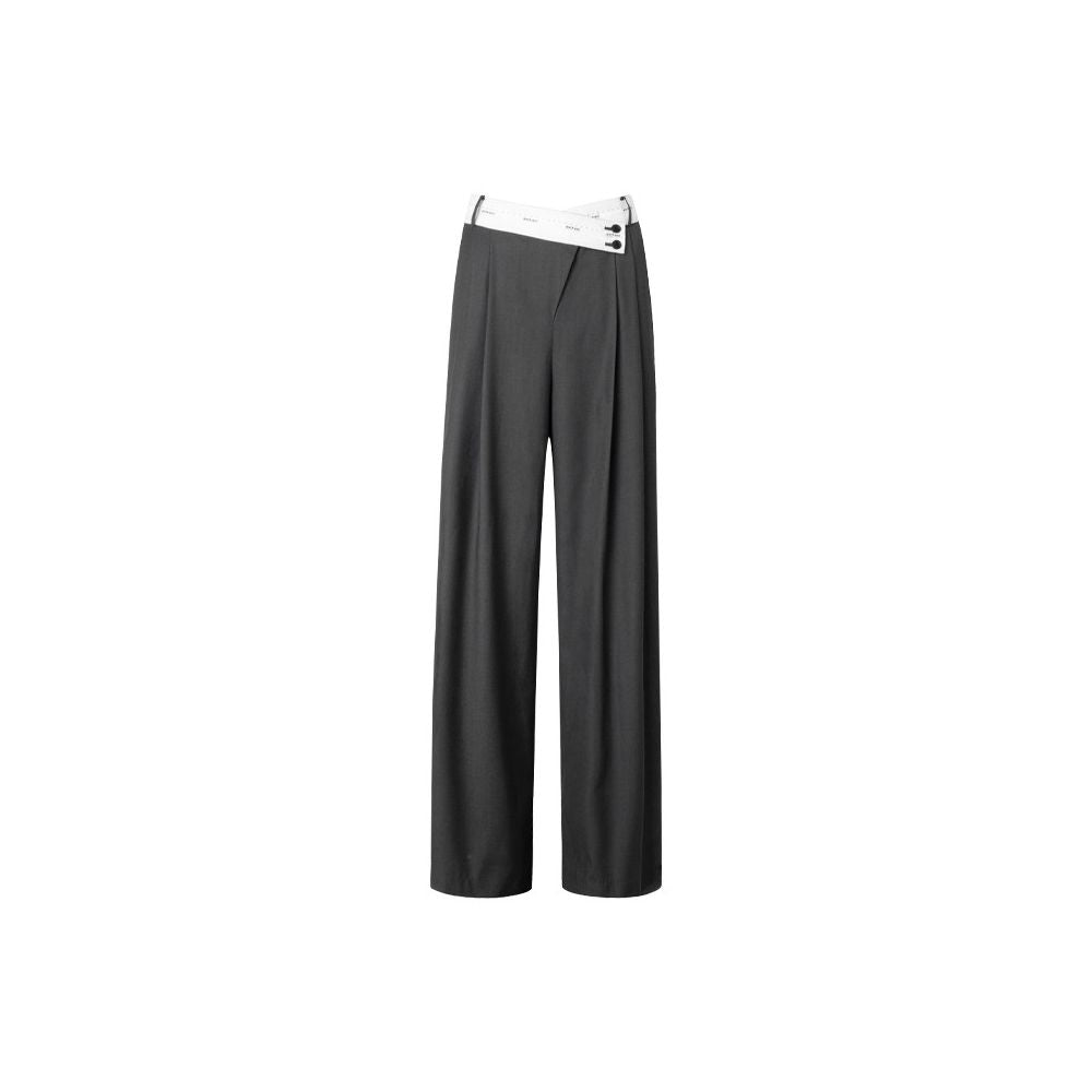 ASAYA6681 – Edge Contrast Wide-Leg Trousers 🖤⚪