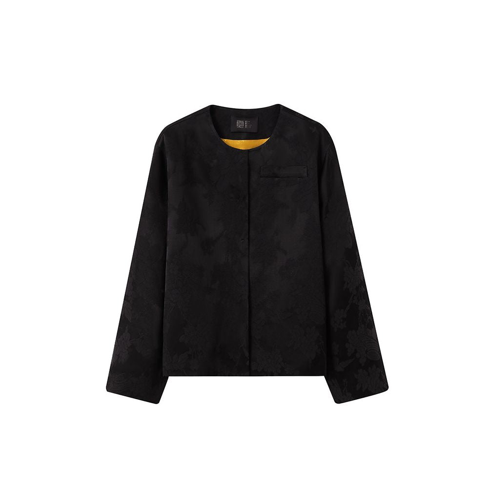 ASAYA6701 – Celestial Jacquard Mandarin Jacket ✨🖤