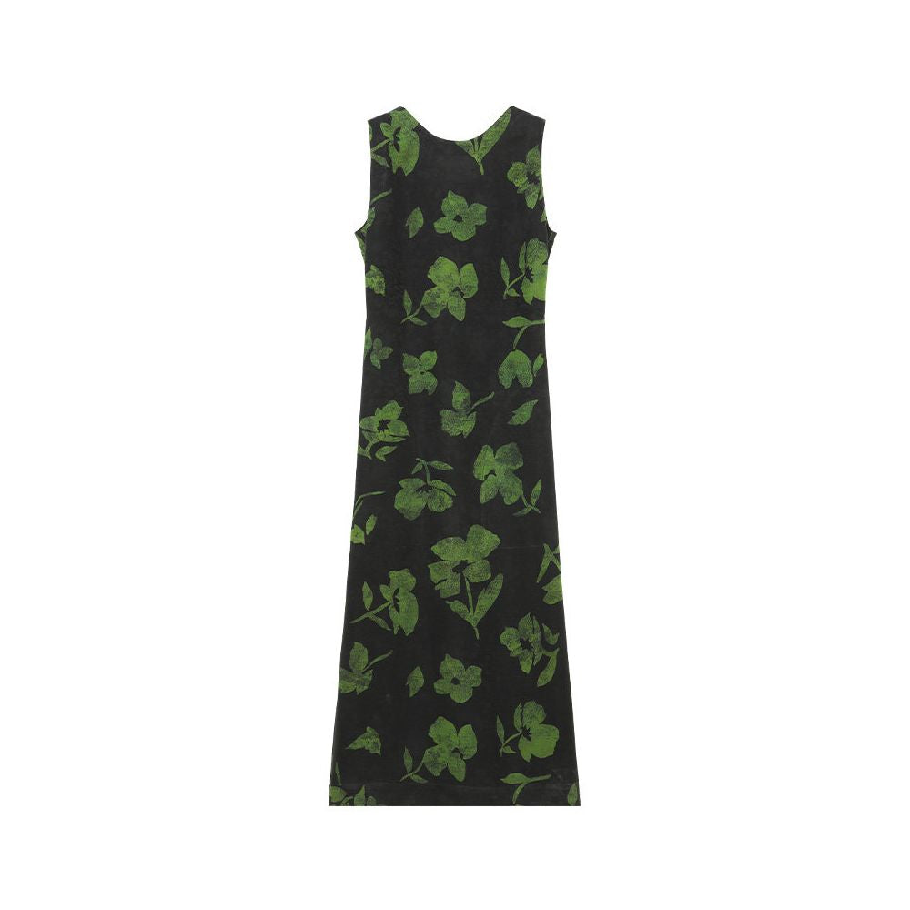 COKEYA Oriental Beauty Xiangyun Yarn 6A Grade Silk Cheongsam Sleeveless Chinese Style Floral Dress for Women image 5