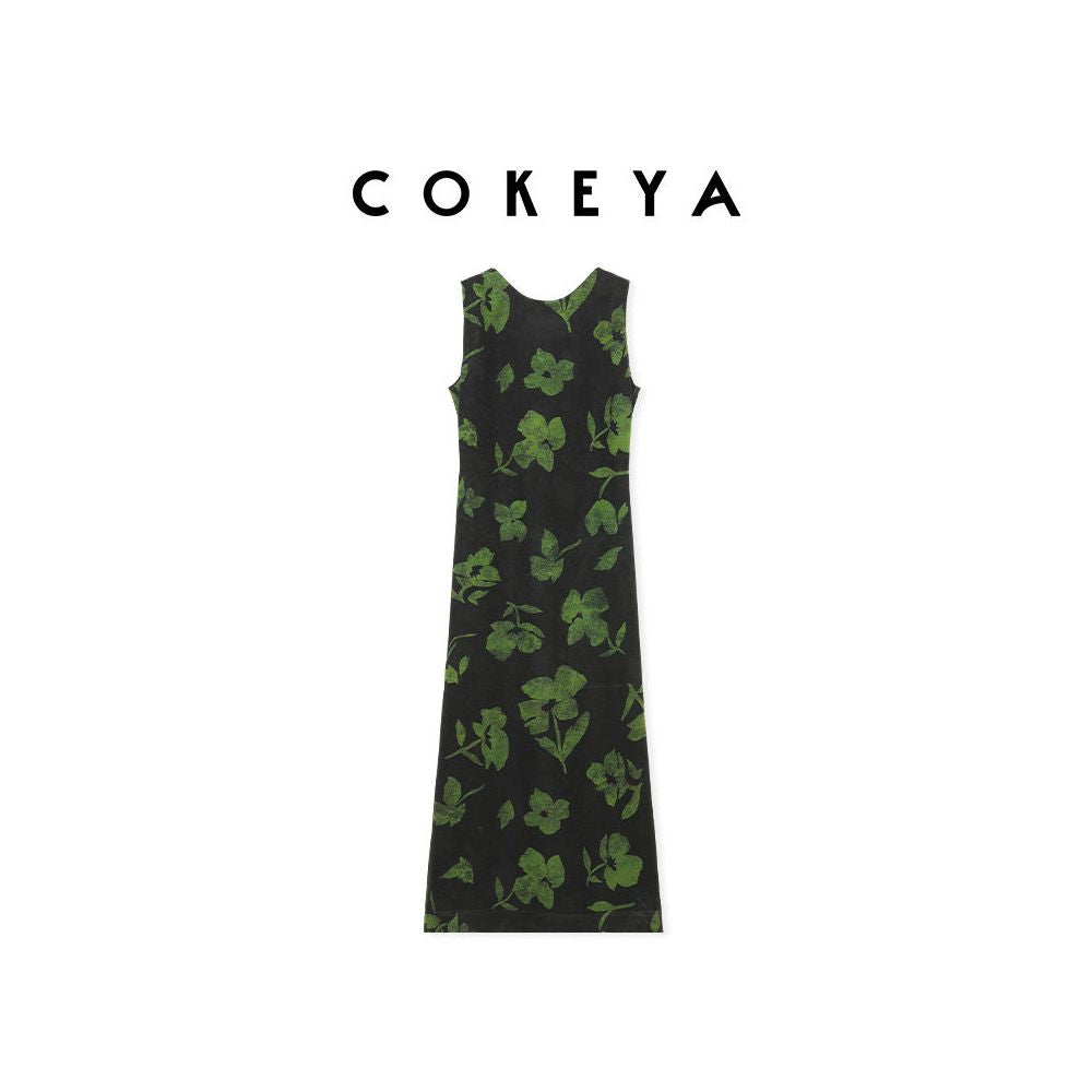 ASAYA6713 – Midnight Bloom Silk Dress 🌙🌺