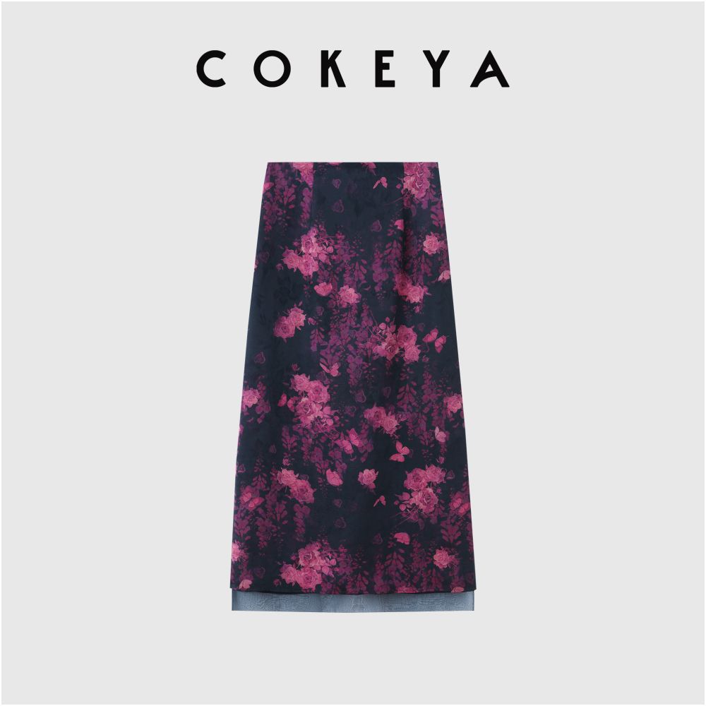 ASAYA6713 – Midnight Bloom Silk Dress 🌙🌺
