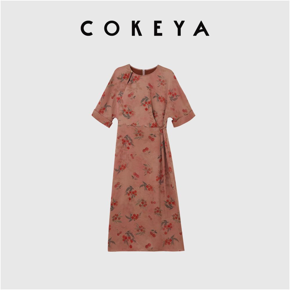 ASAYA6713 – Midnight Bloom Silk Dress 🌙🌺