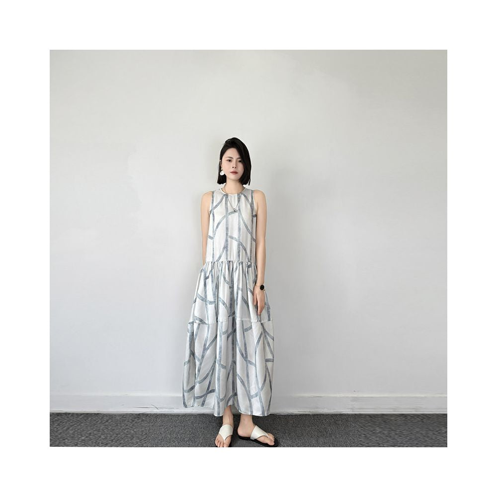 ASAYA6715 – Pearl Mist Silk Dress 🤍🌫️