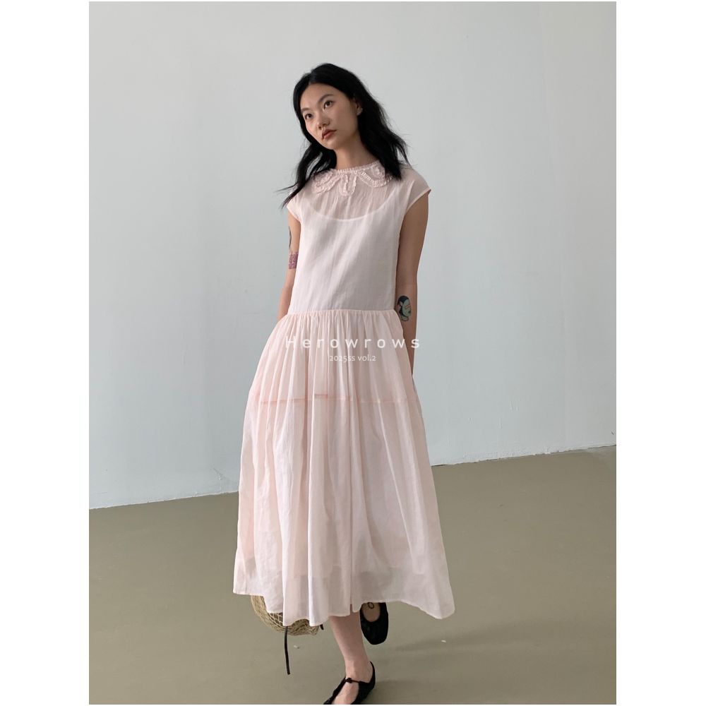 ASAYA6716 – Whisper Bloom Linen Dress 🤍🌸