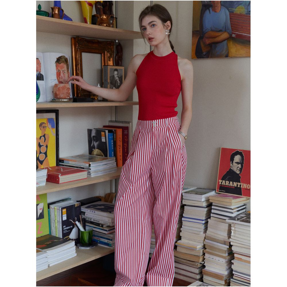 ASAYA6731 – Riviera Stripe Wide-Leg Pants ❤️🤍