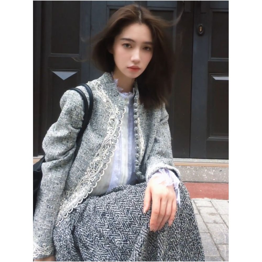 Luxury Women s Designer Style French Grey Chanel inspired Jacket 2026 Autumn New Arrival New Chinese Style Top image 1