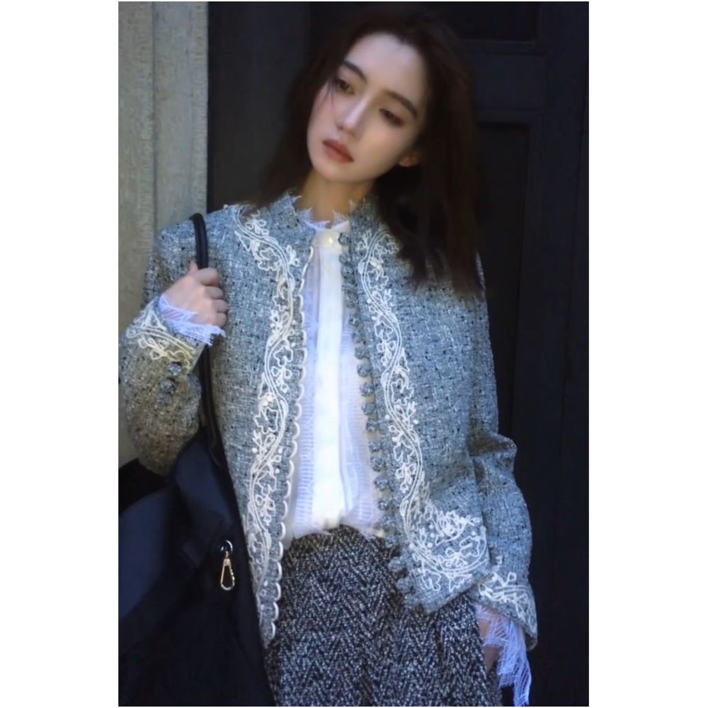 Luxury Women s Designer Style French Grey Chanel inspired Jacket 2026 Autumn New Arrival New Chinese Style Top image 4