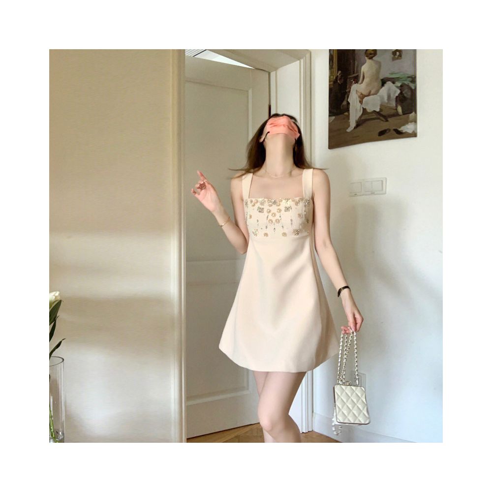ASAYA6762 – Champagne Bloom Mini Dress ✨🌸