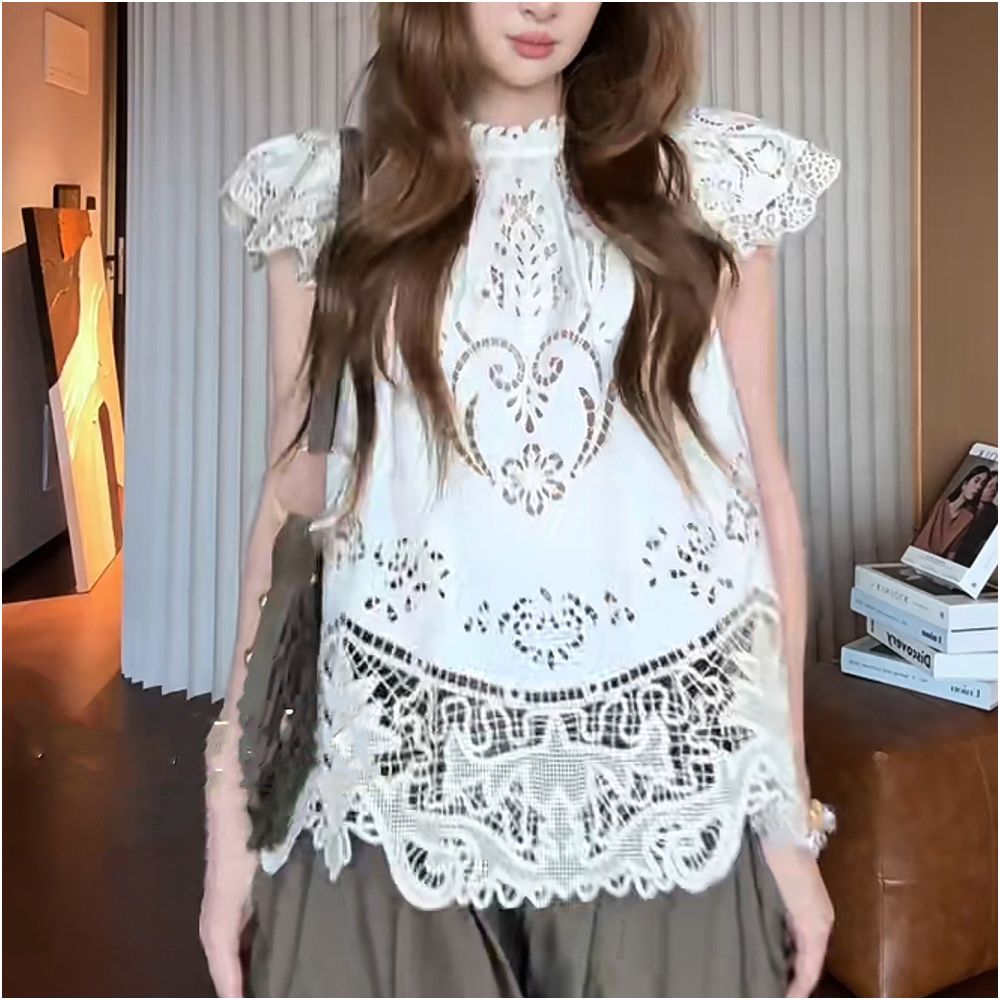 ASAYA6764 – Ivory Whisper Lace Blouse 🤍🕊️