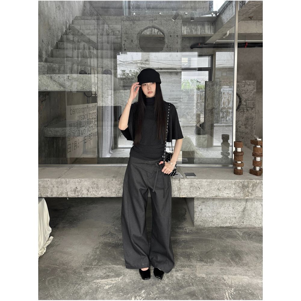 ASAYA6767 – Urban Muse Wrap-Waist Pants 🖤🤍