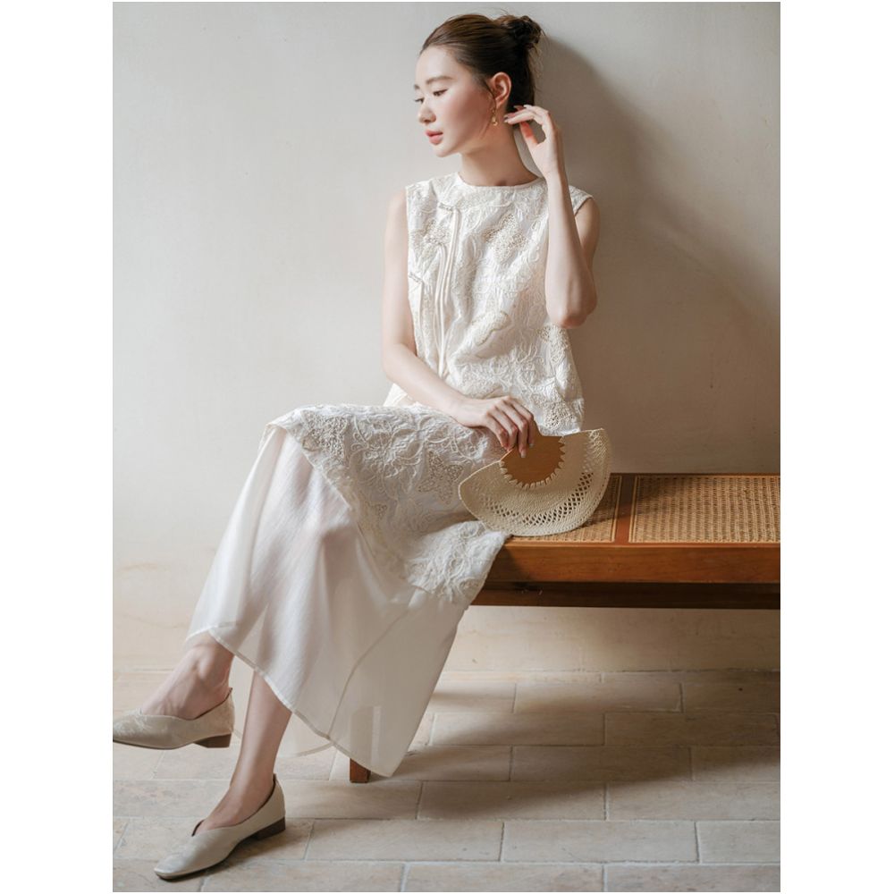 Chu Chan Yi Shi New Chinese Style Dress for Women Summer 2026 Elegant Retro Loose fitting Slanted front Modified Cheongsam image 0