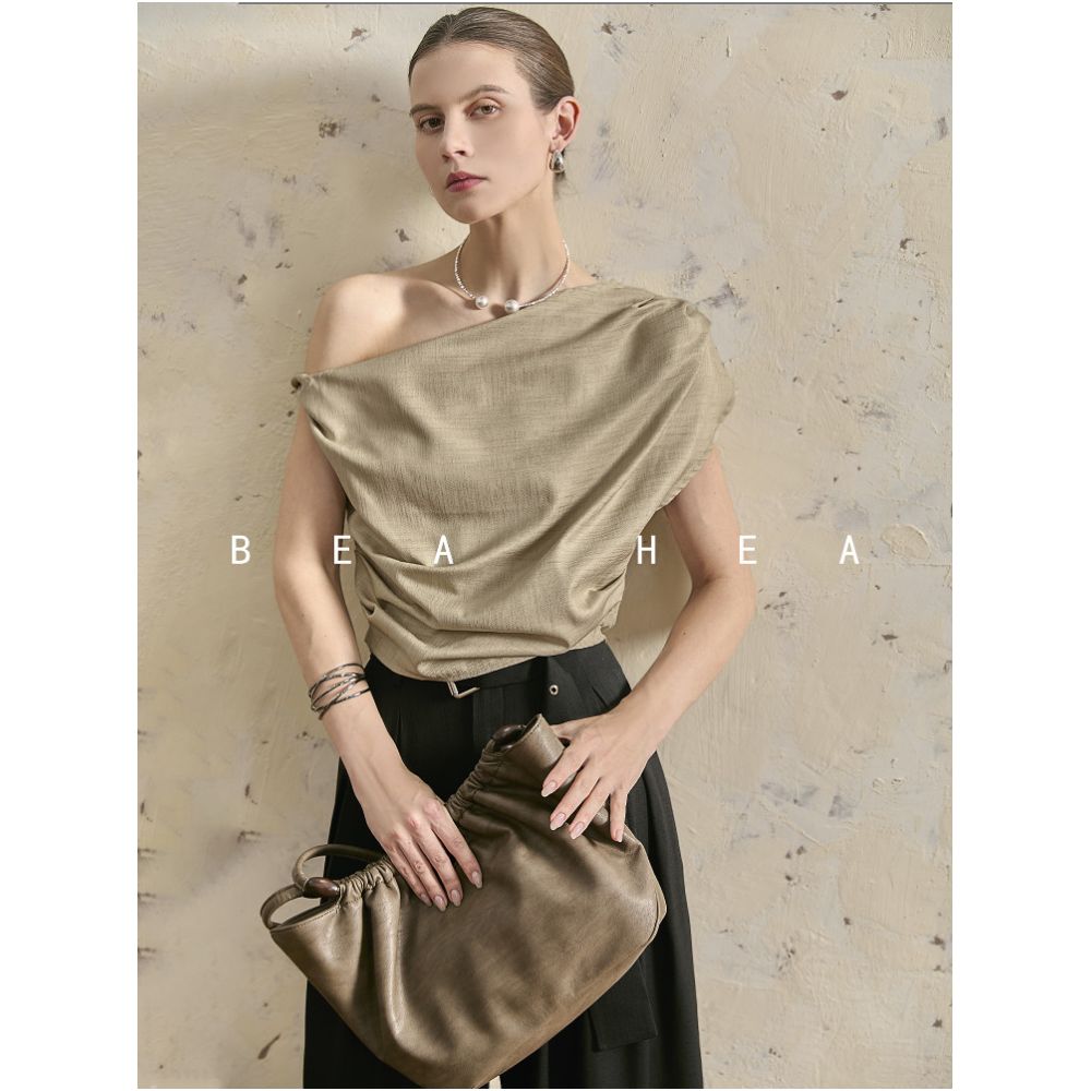 BEA HEA Trendy Retro Deconstructed Irregular Off Shoulder Top Cool and Relaxed Feel for Summer 2026 image 1