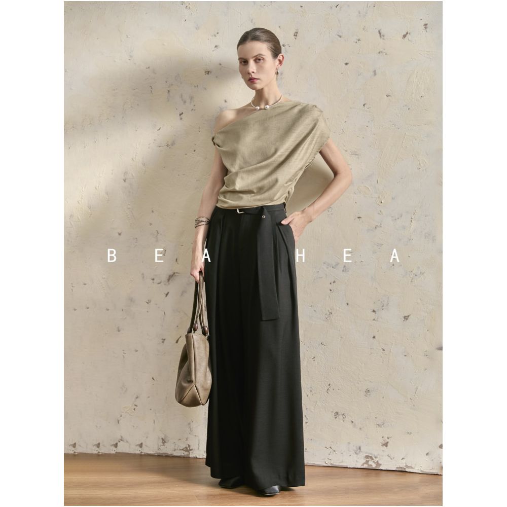 BEA HEA Trendy Retro Deconstructed Irregular Off Shoulder Top Cool and Relaxed Feel for Summer 2026 image 2
