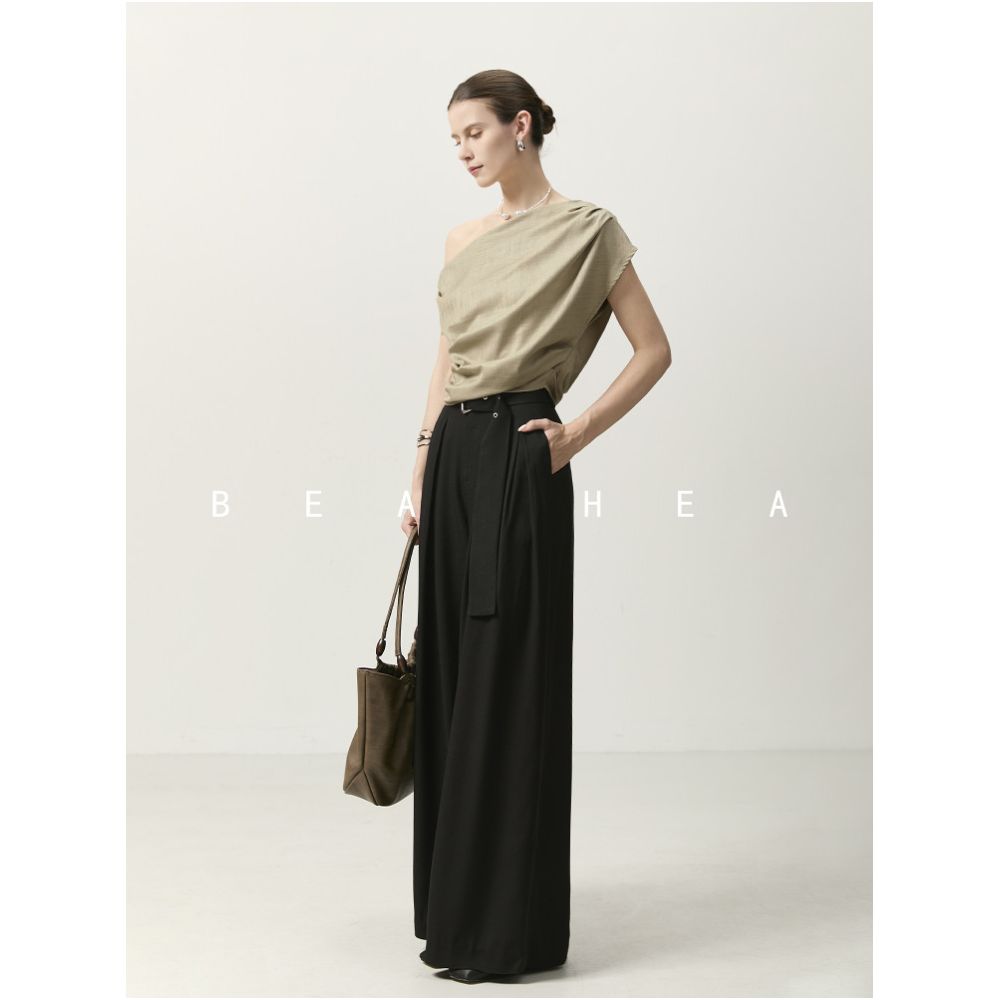 BEA HEA Trendy Retro Deconstructed Irregular Off Shoulder Top Cool and Relaxed Feel for Summer 2026 image 3