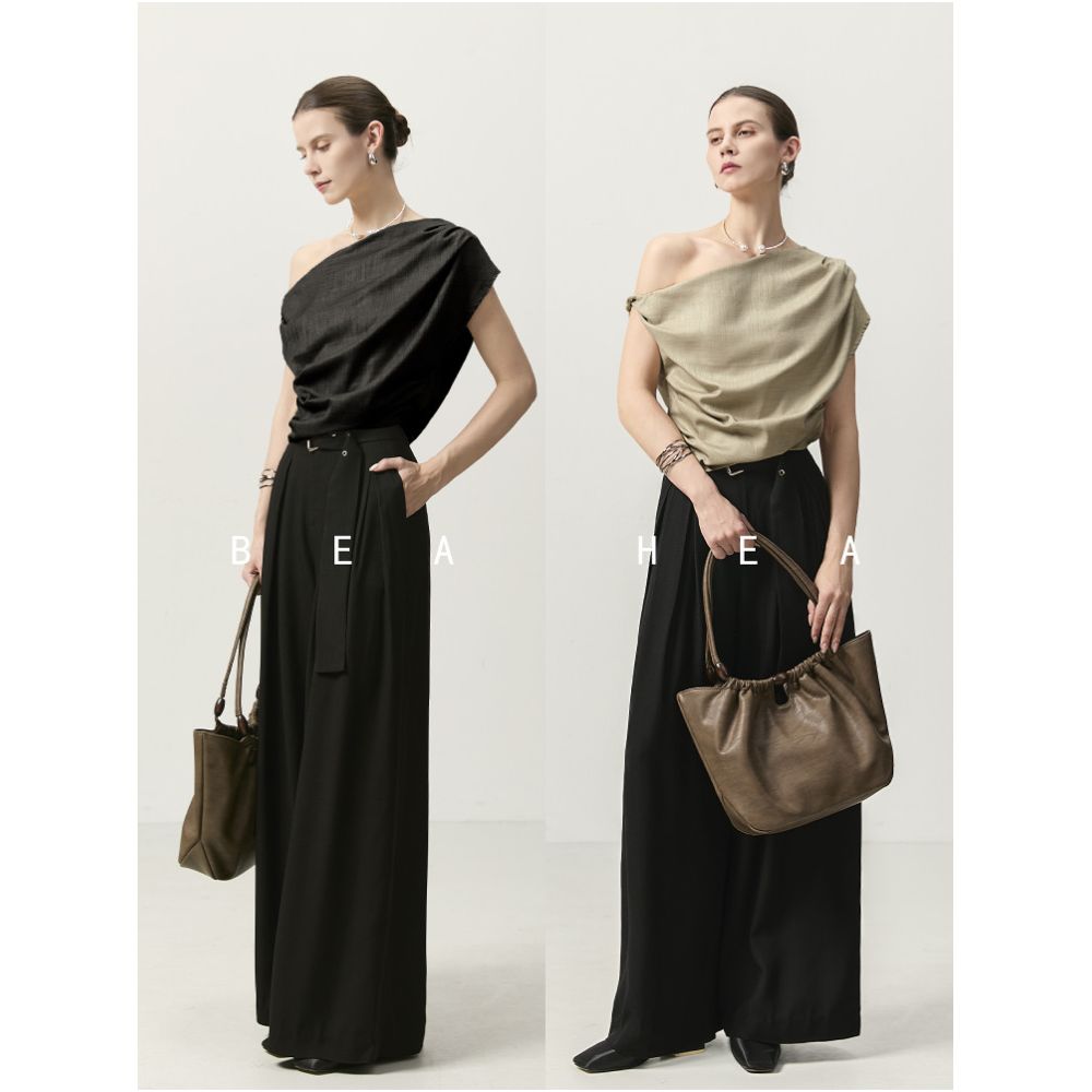 BEA HEA Trendy Retro Deconstructed Irregular Off Shoulder Top Cool and Relaxed Feel for Summer 2026 image 4