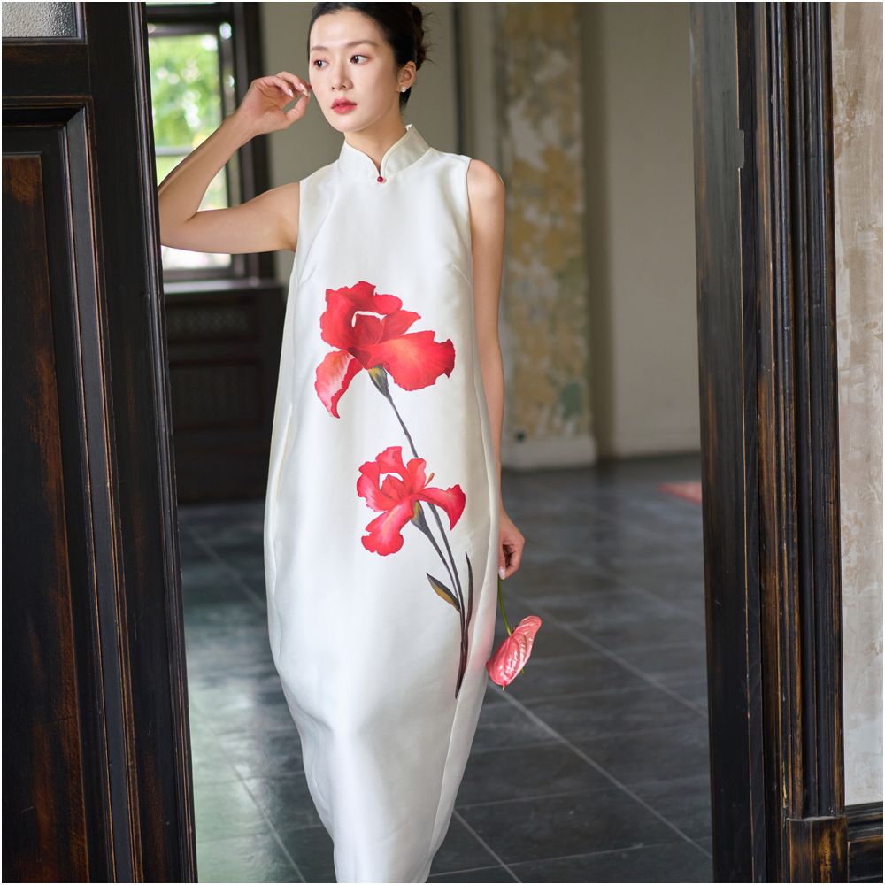 ASAYA6801 – Scarlet Orchid Cheongsam Dress 🌺🤍