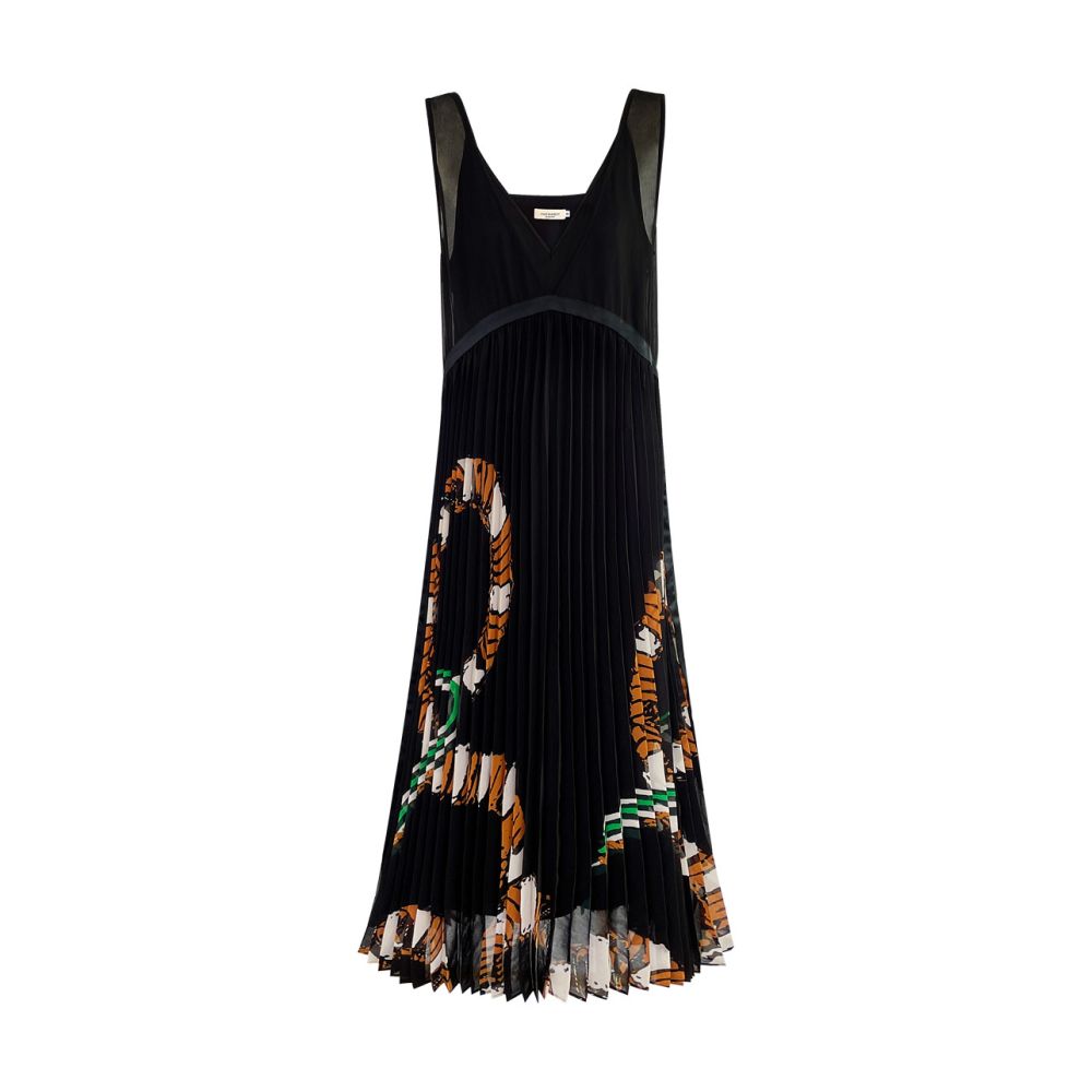 ASAYA6804 – Noir Mirage Pleated Dress 🖤🌿