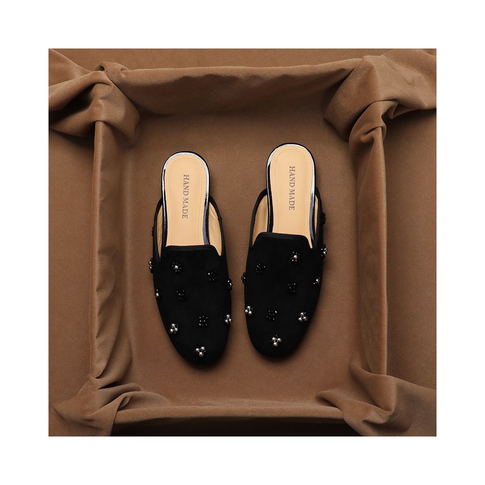 ASAYA6805 – Velvet Bloom Handmade Mules 🌿✨