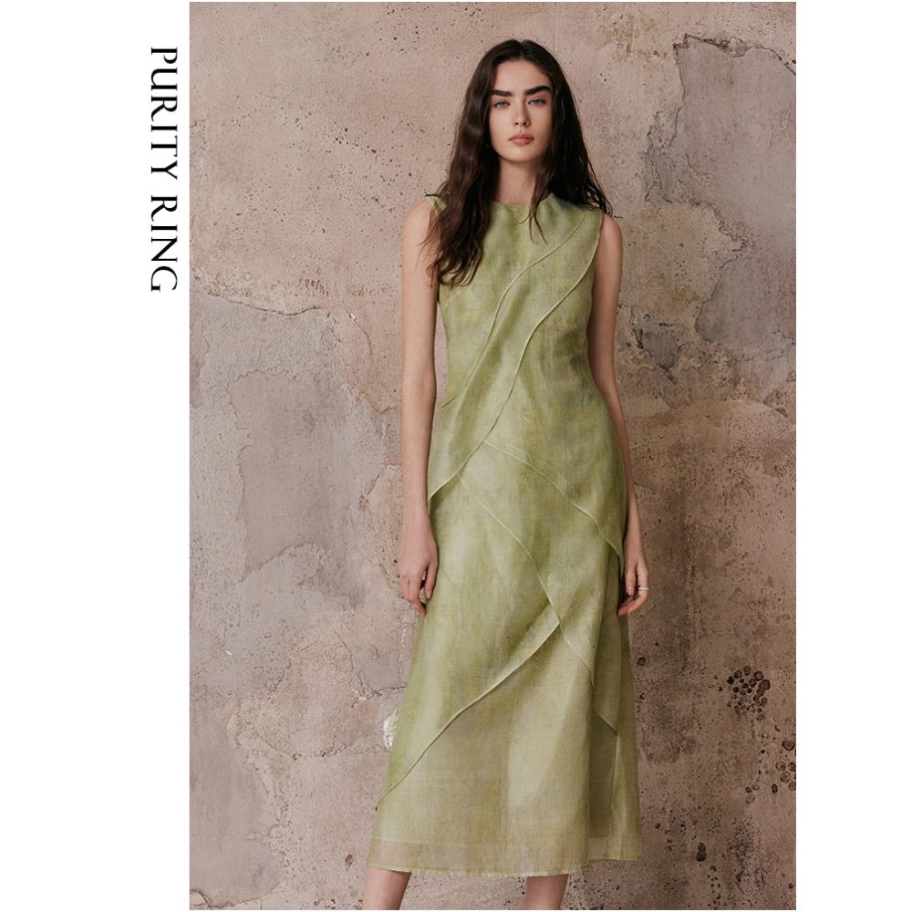 PURITY RING Layered Sleeveless Fitted Dress with a Hazy Diffusion Design image 0