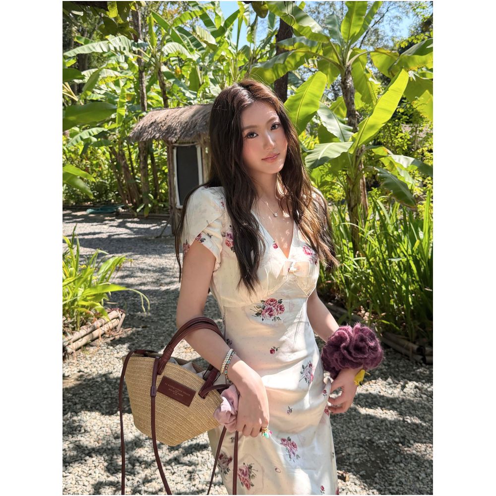 2ND STUDIOS French Floral Print Dress Elegant and Sophisticated Style 2026 Summer New Slim Fit Dress for Women image 0