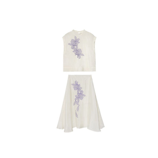 ASAYA6826 – Lavender Bloom Silk Set 💜🤍