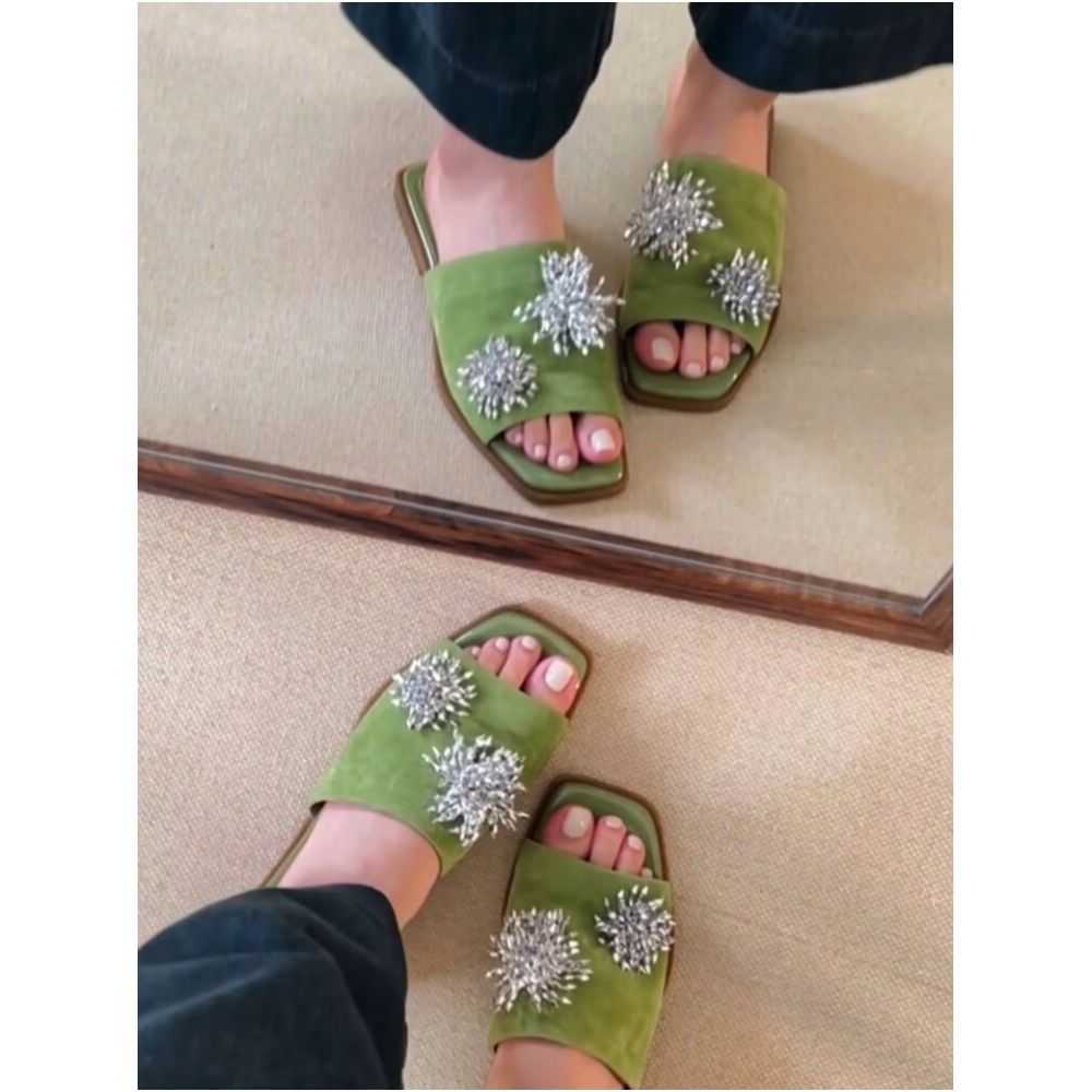 Lambskin version French retro niche flip flops and mules 2025 new summer style fashionable genuine leather sandals image 3