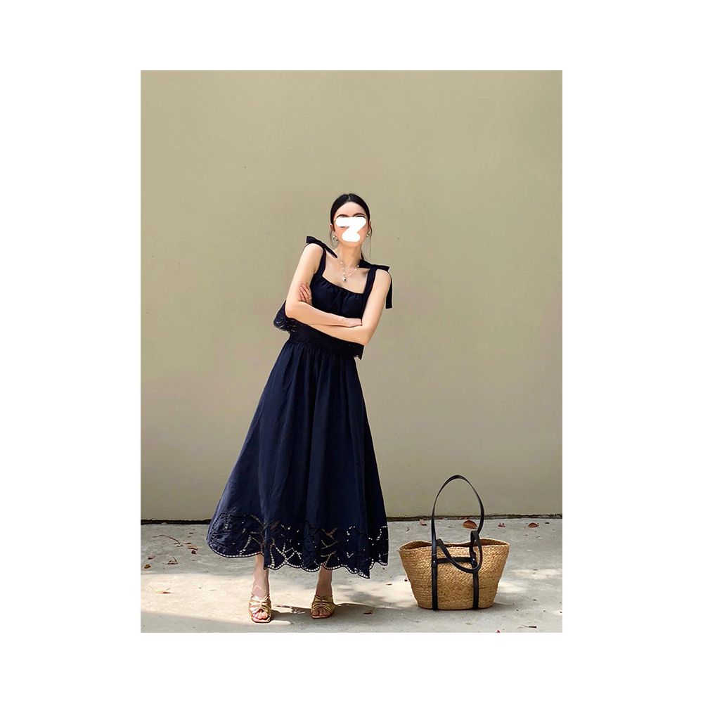 ASAYA6873 – Midnight Riviera Eyelet Dress 🖤✨🌙