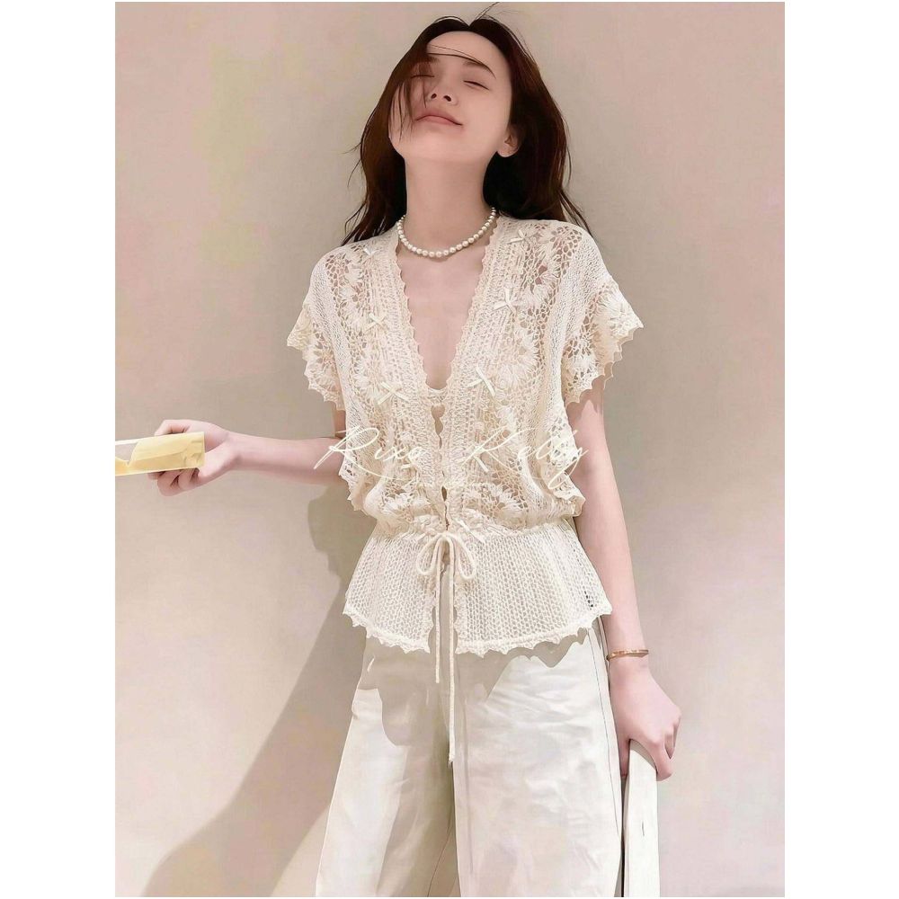 ASAYA6886 – Ivory Romance Lace Blouse 🤍🕊️