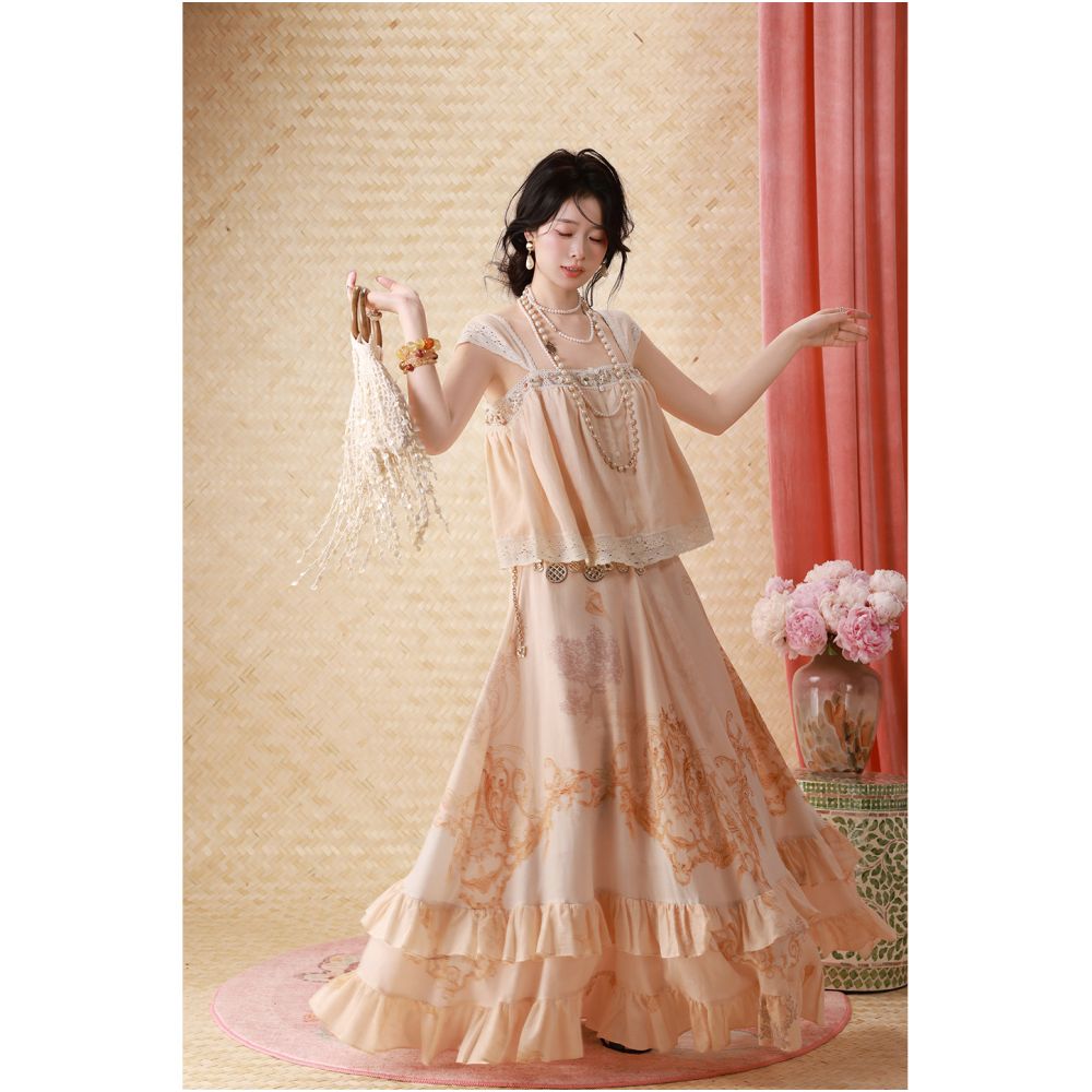 ASAYA6906 – Blush Rococo Linen Set 🌸🕊️🎀