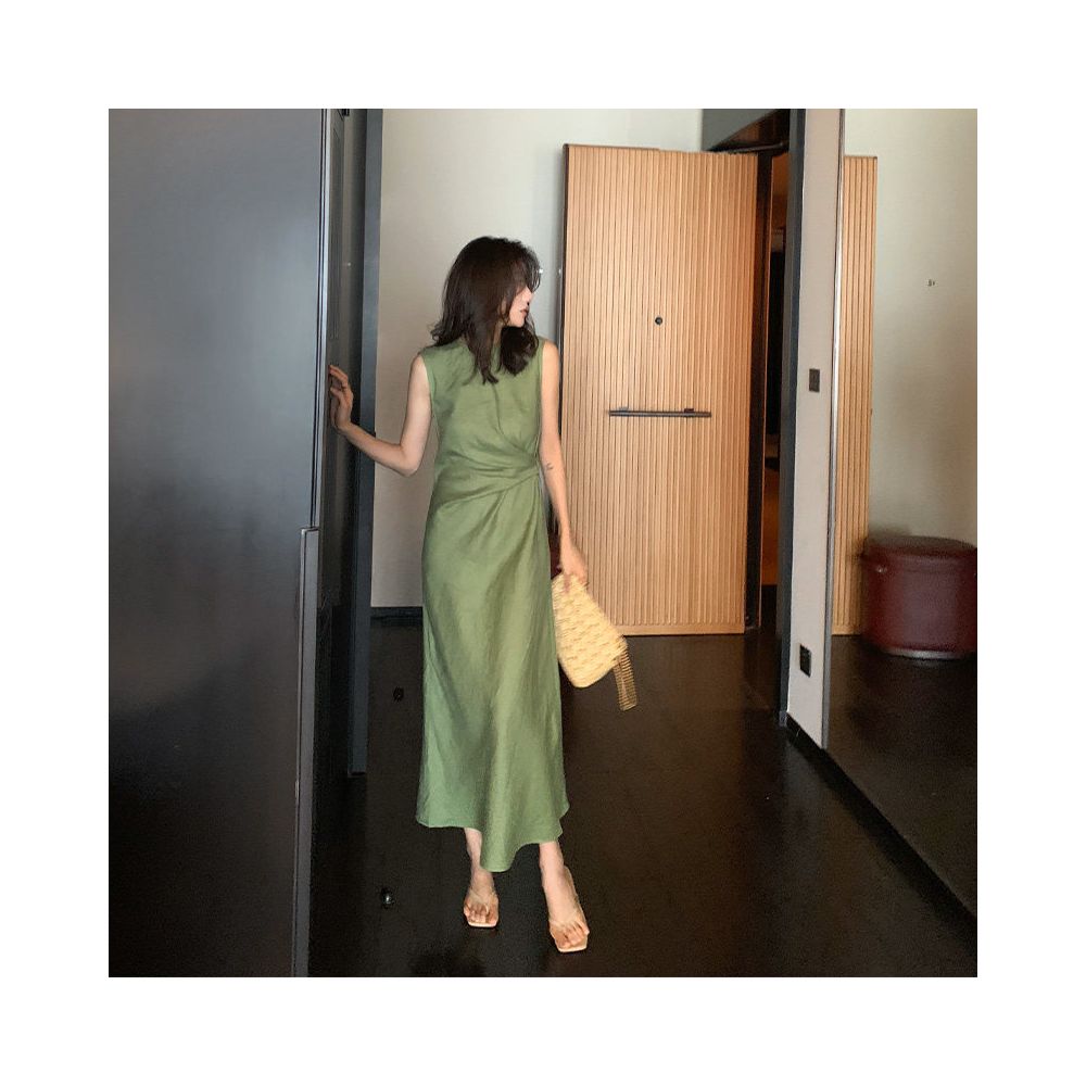 ASAYA6913 – Riviera Linen Drape Dress 🌿🍂✨