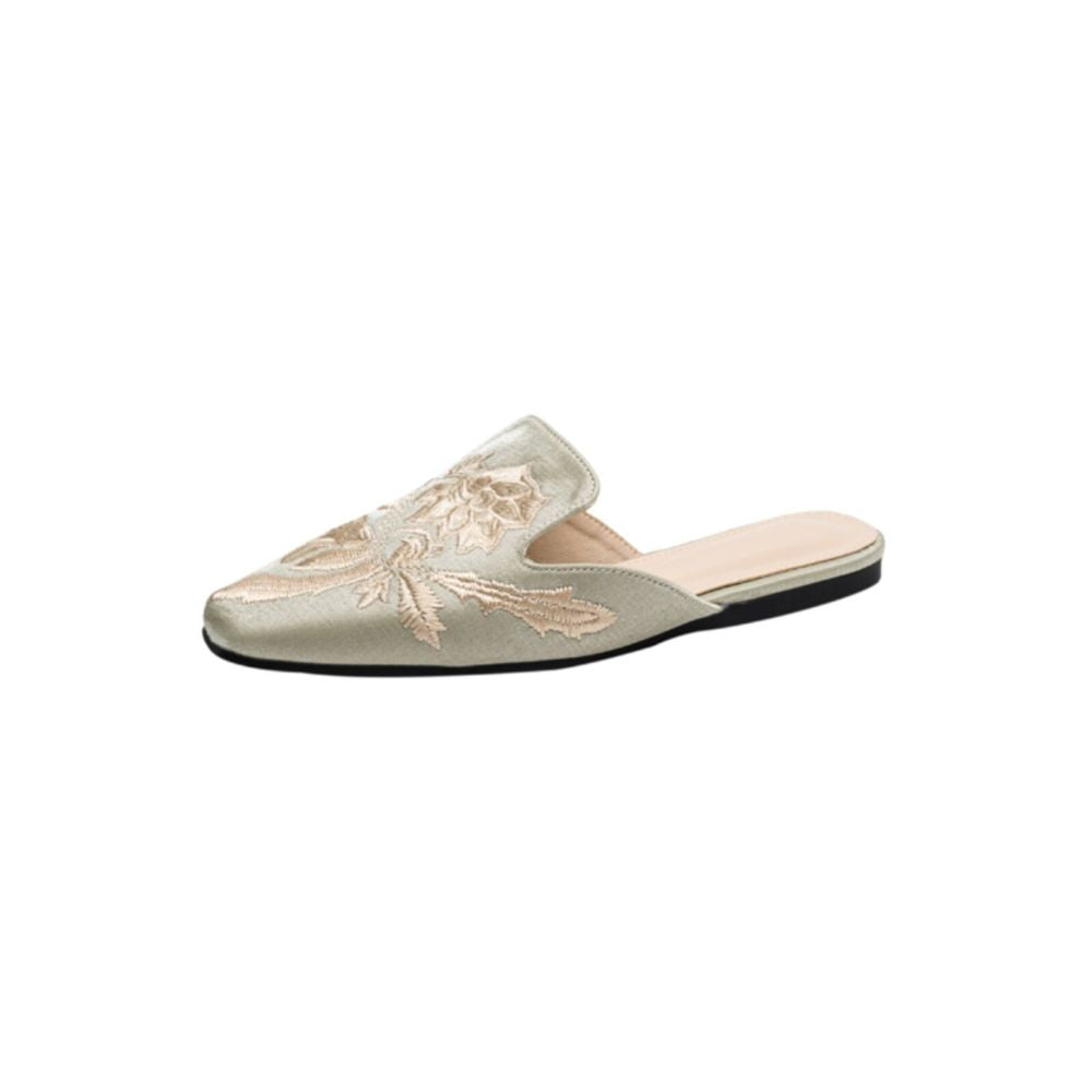 Corso Venezia Italian style New Chinese embroidered closed toe slippers elegant flat sandals with a Chinese aesthetic image 5