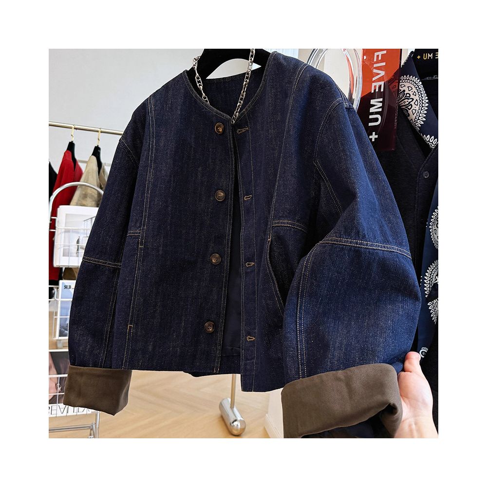 ASAYA6918 – Indigo Muse Denim Jacket 💙🖤✨